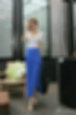 微博照片 蓝裙子