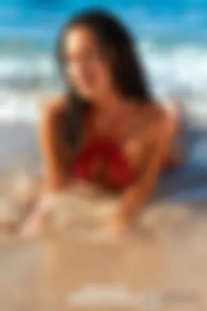 体育画报混血超模 海边沙滩性感泳装爆乳写真