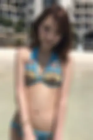 秀才美女伊东亚梨沙 沙滩比基尼度假照