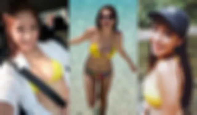 台湾正妹Nono澳洲Hyams Beach黄色比基尼性感照片