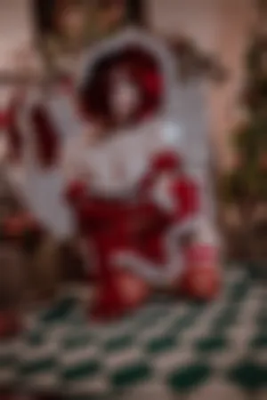 [WeiboGirl]微博红人 性感红色圣诞女郎服饰红丝袜 圣诞魔女