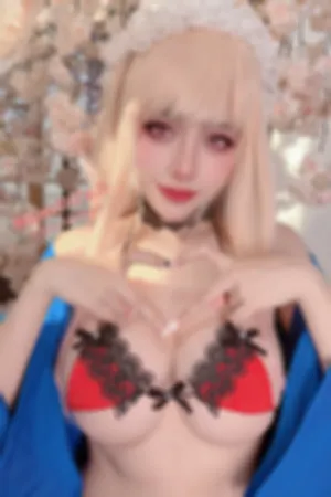 [WeiboGirl]微博红人 性感黑色蕾丝边红色内衣 Marin_Red