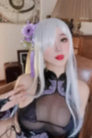 [WeiboGirl]微博红人 紫色旗袍