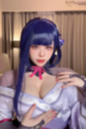 [Cosplay]角色扮演 黑色蕾丝内衣 黑丝袜 雷电将军