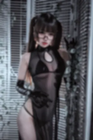 [Cosplay]角色扮演 黑色薄透 情趣旗袍 透视旗袍双马尾