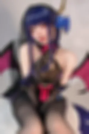 [Cosplay]角色扮演 黑色礼服 超薄黑丝 雷电将军魅魔