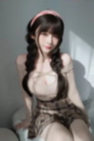 [WeiboGirl]微博红人 性感 低胸上衣 格子短裙 邻居的妹妹