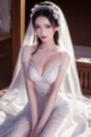 [AIBeauty]爱美女 No.034 白色 低胸婚纱裙 秀完美身材 新娘婚纱