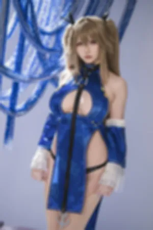 [WeiboGirl]微博红人 性感 深蓝 情趣旗袍服饰 安克雷奇