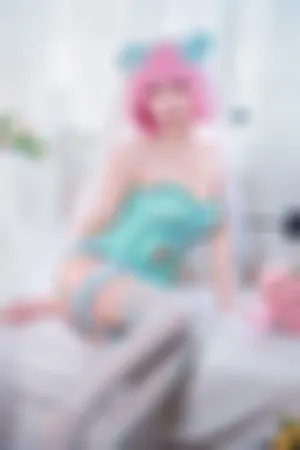 [Cosplay]角色扮演 婚纱内衣主题 蓝色情趣内衣 王女梦梦