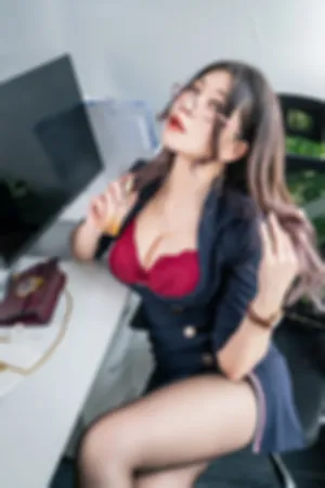 [FuLi]米友福利 半脱制服 红色蕾丝内衣 办公室CEO