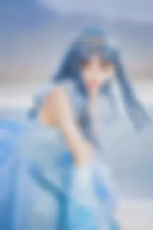 小美人鱼 海边蓝色公主裙 清新写真