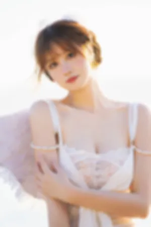 [WeiboGirl]微博红人 沙滩 天使装扮 白色 吊带裙 海边神明少女