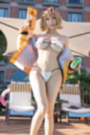 [Cosplay]角色扮演 白色 三点式泳衣 Nikke_Anis