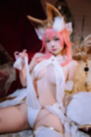 [Cosplay]角色扮演 白色 薄纱情趣服饰 玉藻前舞娘