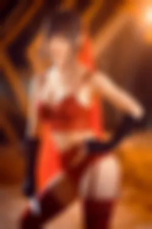 [WeiboGirl]微博红人 性感 红色 蕾丝情趣内衣 红丝吊袜 废墟新娘