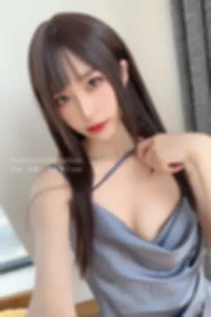 [FuLi]米友福利 灰色 吊带连衣短裙 黑丝袜 珊瑚鸡尾酒