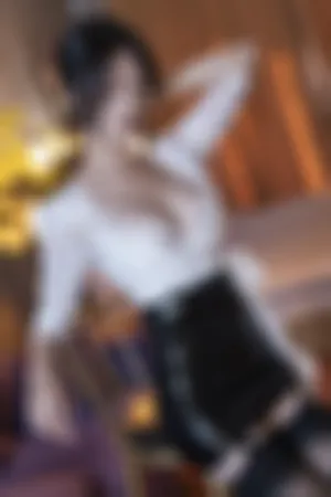 [FuLi]米友福利 白色蕾丝内衣 黑丝吊袜 黑短裙 OL房间