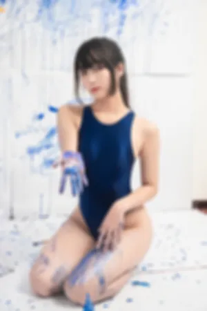 [WeiboGirl]微博红人 性感 蓝色 高叉 连体内衣 秀完美身材 蓝色闪粉