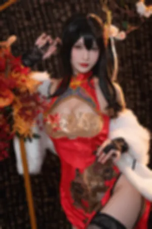 [Cosplay]角色扮演 性感 红色 高开旗袍 大凤旗袍