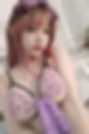 [WeiboGirl]微博红人 性感 紫色薄纱服饰 紫色蝴蝶