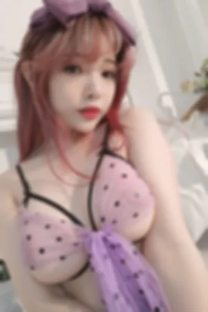 [WeiboGirl]微博红人 性感 紫色薄纱服饰 紫色蝴蝶