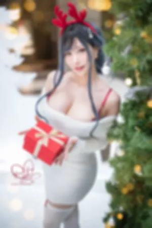 [Cosplay]角色扮演 白色毛衣 白丝吊袜 White_Merry_Christmas 圣诞训鹿