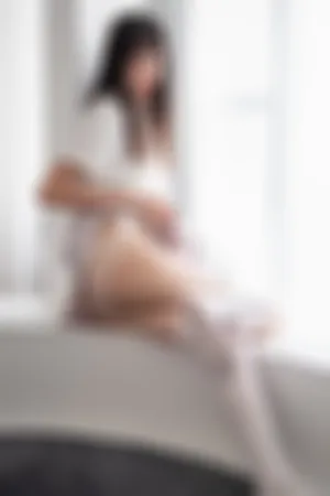 [FuLi]米友福利 性感白T 粉色格子裙 露超薄白丝 JK校服2