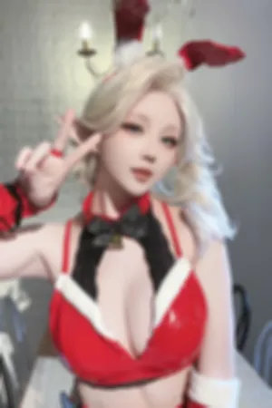[Cosplay]角色扮演 红色 皮质兔女郎服饰 圣诞精灵C