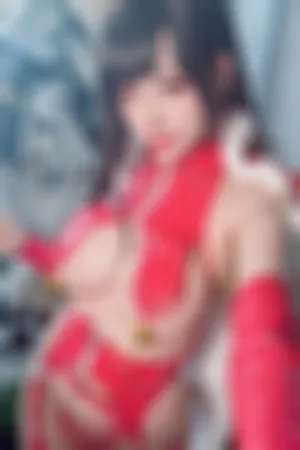 [Cosplay]角色扮演 红色 皮质 情趣服 吊袜 Santa_Tifa