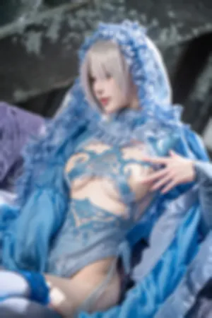 [Cosplay]角色扮演 蓝色薄纱 情趣连体衣 冰雪2B
