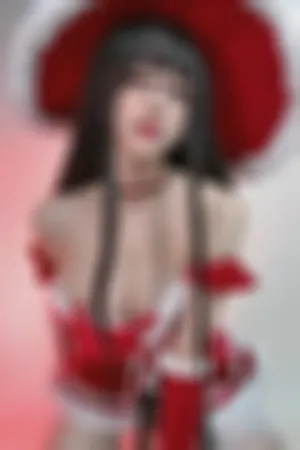 [Cosplay]角色扮演 红色 圣诞女郎装 白丝吊袜 圣诞魔女