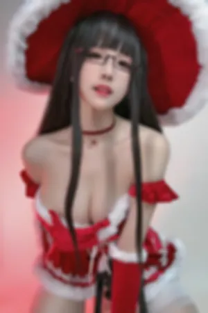 [Cosplay]角色扮演 红色 圣诞女郎装 白丝吊袜 圣诞魔女