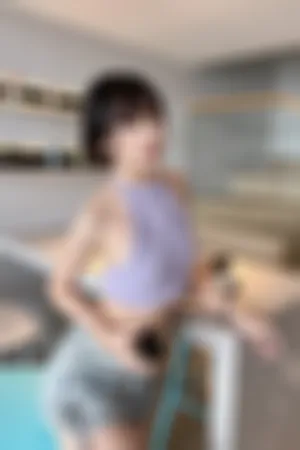 [FuLi]米友福利 紫色上衣 牛仔短裤 紫色人妻日常