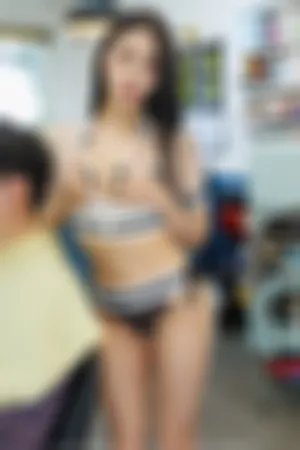 [FuLi]米友福利 薄纱服饰 黑色 情趣内衣 性感理发师 美发沙龙服务