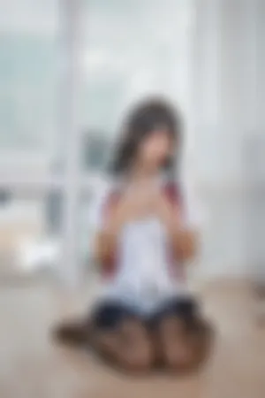 [Cosplay]角色扮演 灰色 百褶裙下 超薄黑丝 麻衣学姐JK