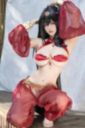 [WeiboGirl]微博红人 6套性感服饰 01月订阅 C套 红色薄纱 肚皮舞女郎