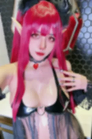 [Cosplay]角色扮演 黑色 薄纱内衣 黑丝吊袜 Rizu-kyun