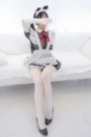 [WeiboGirl]微博红人 私房 性感女仆装 超薄 连体白丝袜 晴涩08