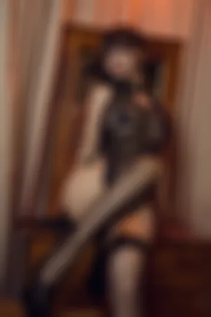 [FuLi]米友福利 黑纱旗袍主题 黑色 薄透旗袍 黑色内衣 靡烟