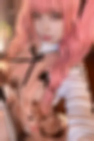 [Cosplay]角色扮演 粉色服饰 超薄 连体黑丝 交错战线 卡提那