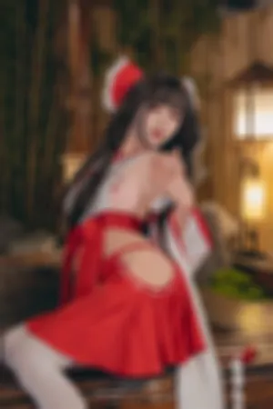 [Cosplay]角色扮演 温泉拍摄 性感日系服饰 白丝袜 湿身 狐之灵梦