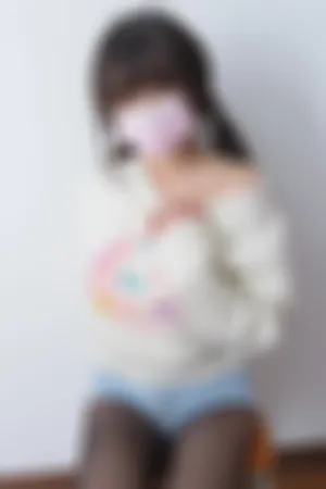 [FuLi]米友福利 性感 白色针织上衣 牛仔短裤 超薄黑丝 春雪02