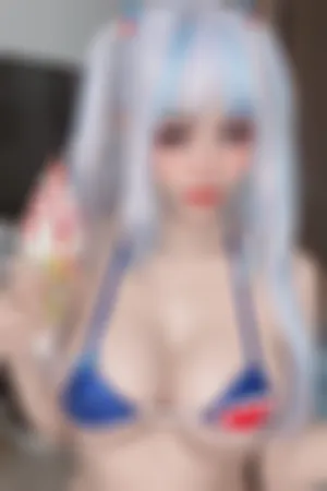 [Cosplay]角色扮演 蓝色内衣 蓝丝网袜 加尔·古拉装扮 Gawr_Gura