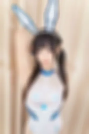 [Cosplay]角色扮演 白色 透明连体衣 白丝网袜 赛博战兔