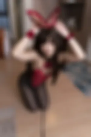 [FuLi]米友福利 红色 高叉连体内衣 黑丝袜 NTR