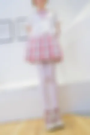 [FuLi]米友福利 性感白T 格子短裙 超薄白丝 GZAY03