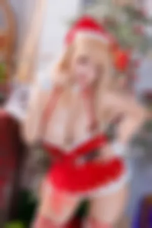 [Cosplay]角色扮演 红色 圣诞女郎服饰 白色皮袜 Emma