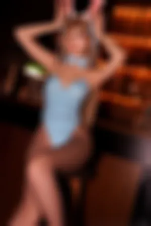 [FuLi]米友福利 蓝色 高叉连体衣 超薄黑丝 明日奈兔女郎