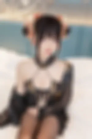 [FuLi]米友福利 中国古风 情趣内衣 黑色薄纱睡衣 超薄黑丝 昙花一现